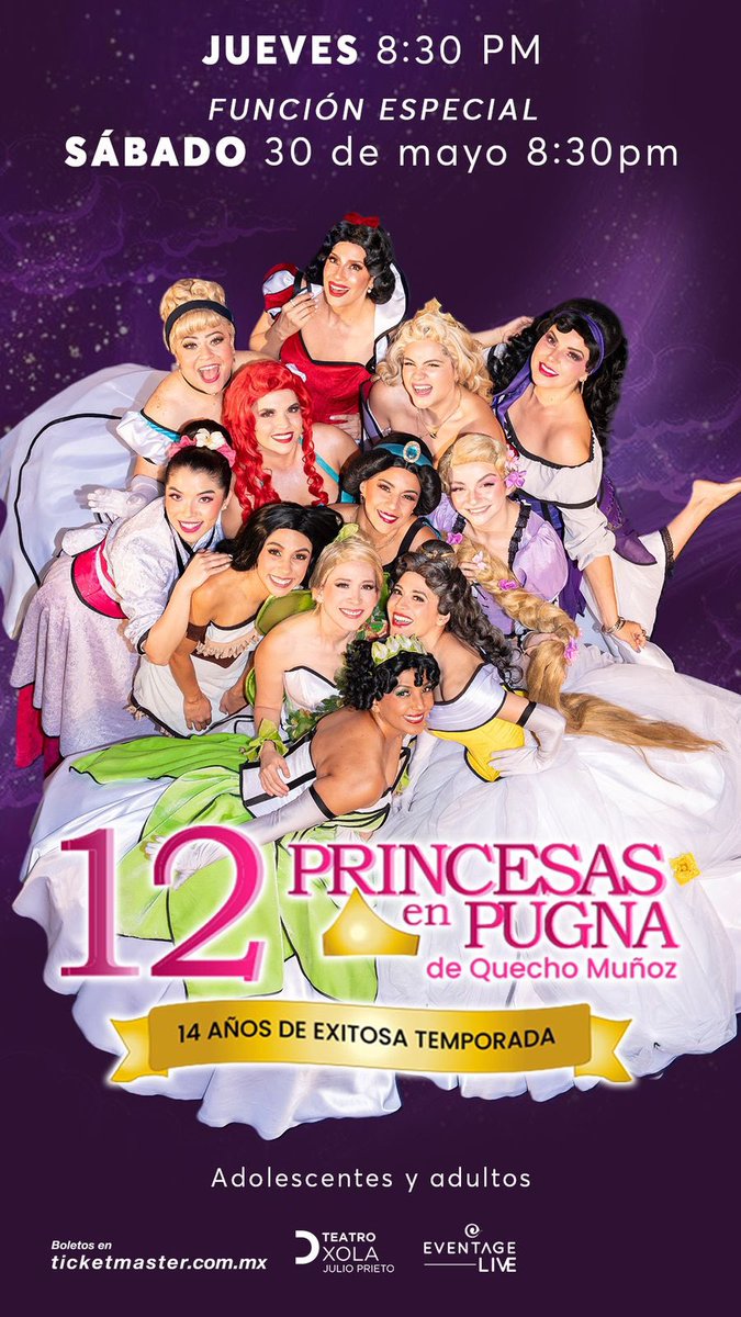 johngaravito's tweet photo. Gana uno de los pases dobles para la función especial  de #12PrincesasEnPugna #hoy  sábado 30 de mayo 8:30pm #TeatroXola
DA RT Y 💕 
SUSCRÍBETE AL CANAL 👉🏽 https://t.co/kGU7IKvrz2
ENVÍA TU NOMBRE https://t.co/TLCONt1sho