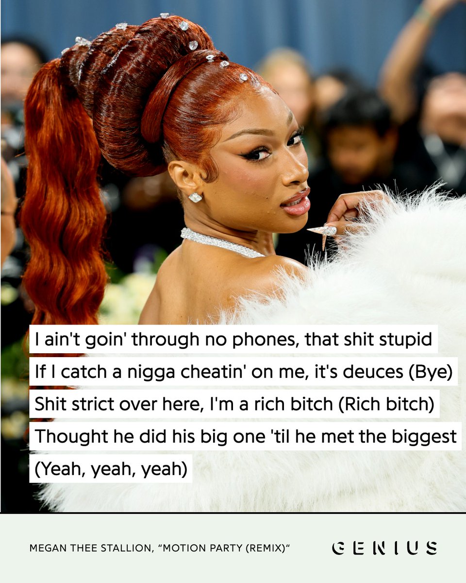 Genius's tweet photo. megan thee stallion had to get some things off her chest 👀

the rapper did not hold back on her verse for "motion party" (remix) 🎶🔥 https://t.co/nUtcF4MsVj
