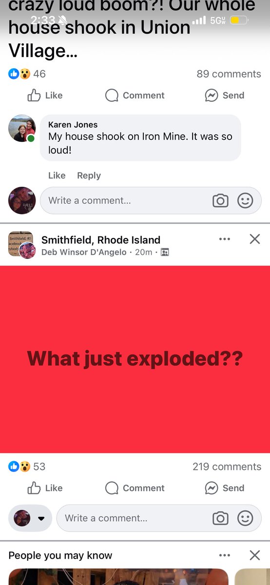 intelFromBrian's tweet photo. HUGE explosions reportedly heard in northern Rhode island all the way to Boston
No explanations at all so far. https://t.co/qauqcgzDnb
