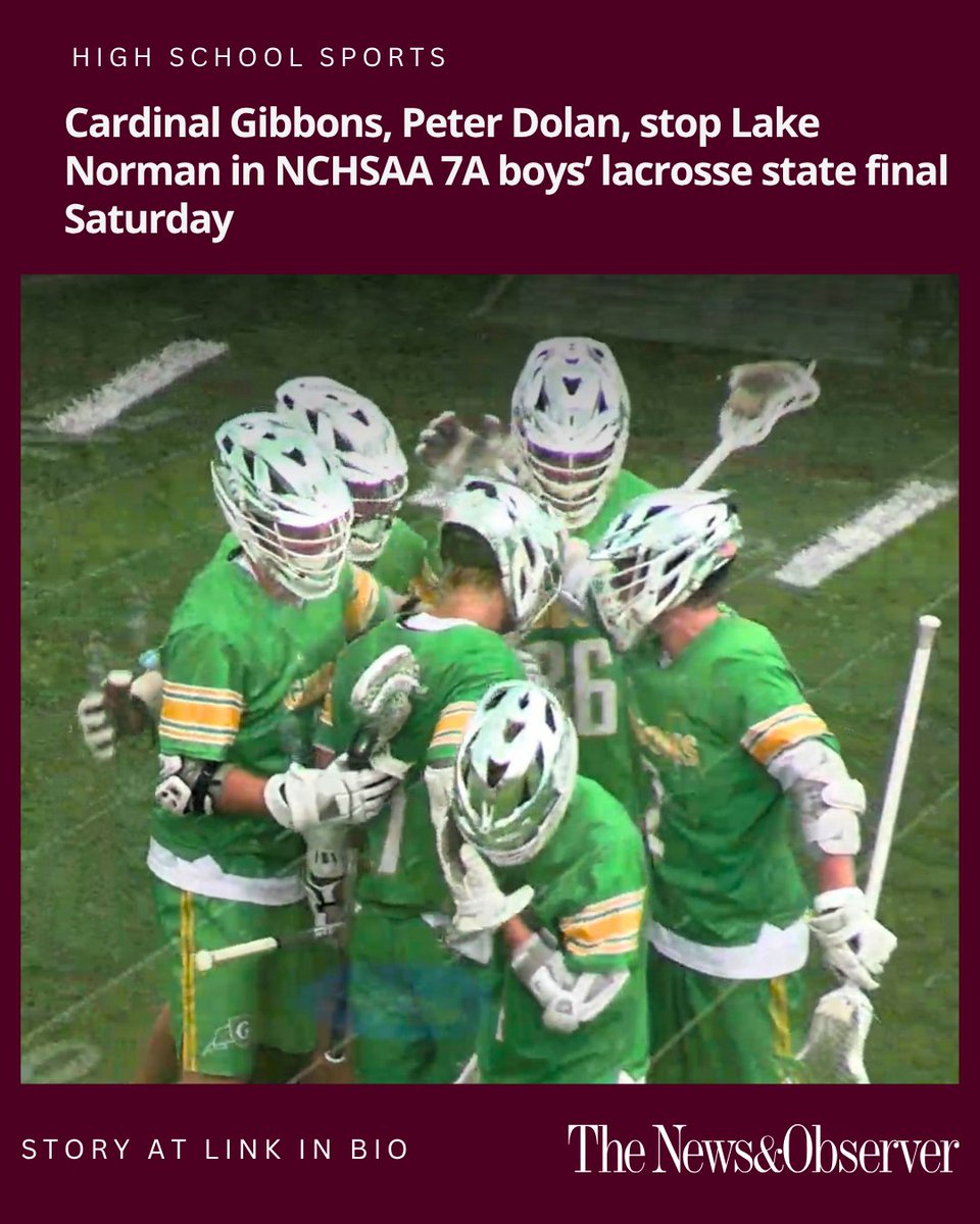 PrepsNow's tweet photo. A big second half push, and a big game from Peter Dolan, helped Cardinal Gibbons repeat as NCHSAA boys' lacrosse state champs, beating Lake Norman at Lenoir-Rhyne

Story at link below

https://t.co/0MG0xVQZBq https://t.co/pK2IgDwEpp