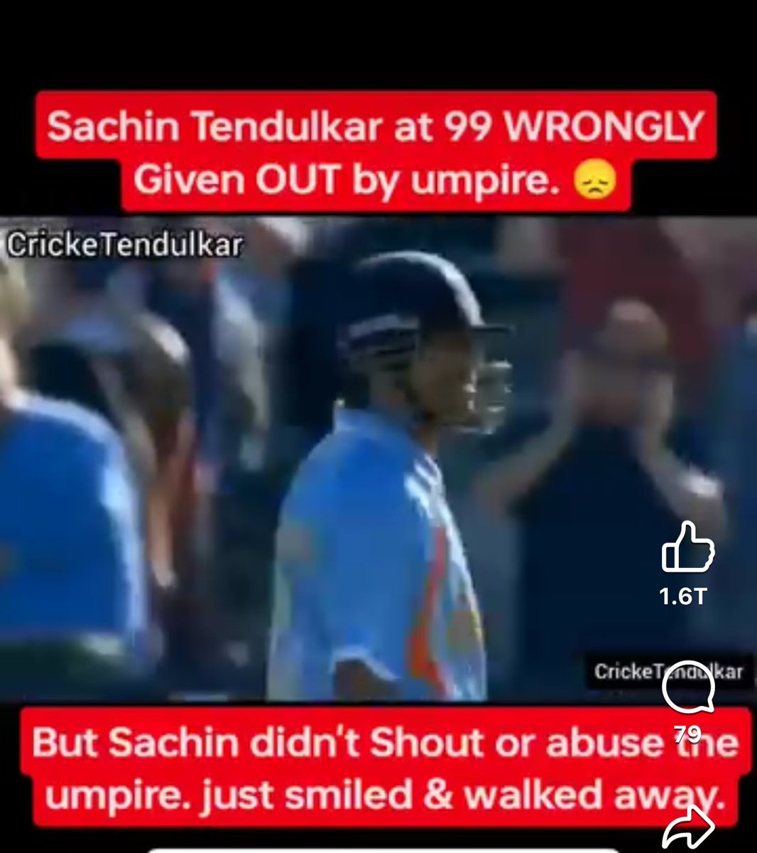 blankfaces_'s tweet photo. @ANI And this was the GOAT Sachin, walking away smiling after wrongly given out. But some will never achieve that class and finesse no matter how good an athlete you are https://t.co/bVzZfYu6UV
