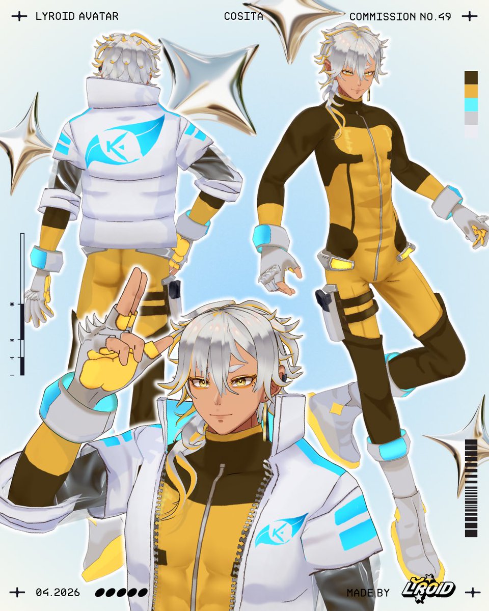 ly_roid's tweet photo. Here are some close up renders of this  3D VTuber &amp; VRChat model I made for @cositavt , character design by @_iguanche_ ✨ Thank you for working with me and for such a thoughtful feedback 💕

⭐️ Commission on @_VGen_ 
⭐️3D Character model made in VRoid Studio &amp; Blender 

#vtuber https://t.co/N8y46Fy9Vz