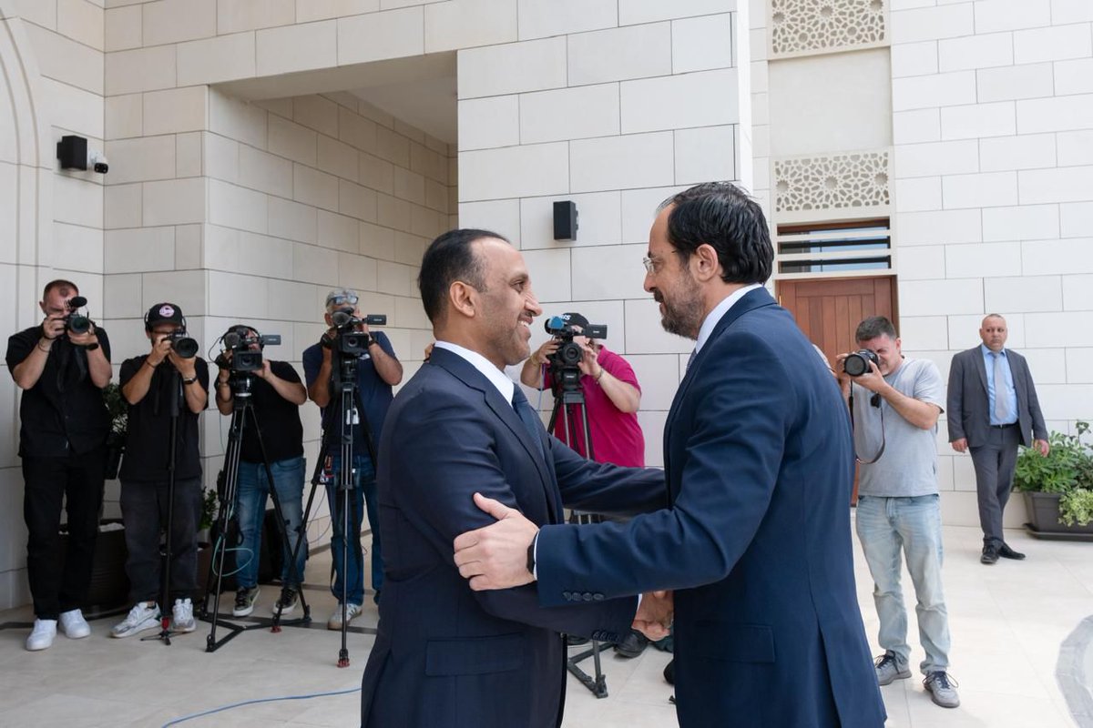 MofaQatar_EN's tweet photo. Cyprus President Commends Qatar's Role in Supporting De-escalation, Promoting Dialogue in Region

Nicosia | May 30, 2026

HE President of the Republic of Cyprus, Dr. Nikos Christodoulides praised the State of Qatar's important and pivotal role, under the leadership of HH the Amir Sheikh Tamim bin Hamad Al-Thani, in supporting efforts to promote calm and de-escalation, in addition to strengthening dialogue in the region.

His Excellency also renewed Cyprus' condemnation of the attacks that targeted the State of Qatar as well as other Gulf and Arab states, stressing that such actions are unlawful and that the rules of international law must be respected.

This came during His Excellency's honorable attendance of a luncheon hosted by HE Ambassador of the State of Qatar to the Republic of Cyprus, Yousef Sultan Laram, in the presence of a lineup of Cypriot officials and Their Excellencies Ambassadors and heads of Arab diplomatic missions accredited in Cyprus.

HE the President of the Republic of Cyprus affirmed that his country is continuing to exert the necessary efforts to contribute to de-escalation and promote stability in the region.

Regional developments have a direct impact on Cyprus due to its geographic location and its close ties to the Middle East, His Excellency noted.

He expressed hope that the current crisis would be overcome as soon as possible in a manner that advances security, stability, and cooperation among the peoples of the region.

His Excellency emphasized the importance of continuing cooperation between Qatar and Cyprus, as well as strengthening communication among relevant authorities and increasing high-level bilateral visits.

Enhancing relations among the European Union (EU) and the countries of the Middle East and the Arab world is one of the main priorities of Cyprus's presidency of the Council of the European Union, HE President Christodoulides said.

In turn, HE the Ambassador of the State of Qatar to Cyprus expressed his gratitude and appreciation to HE the President of the Republic of Cyprus for his country's supportive stances and solidarity with the State of Qatar regarding the attacks that targeted its territory.

HE Ambassador Laram also commended the efforts of HE the President in strengthening ties between the State of Qatar, Gulf Cooperation Council states, and Arab states on the one hand, and the EU on the other.

#MOFAQatar