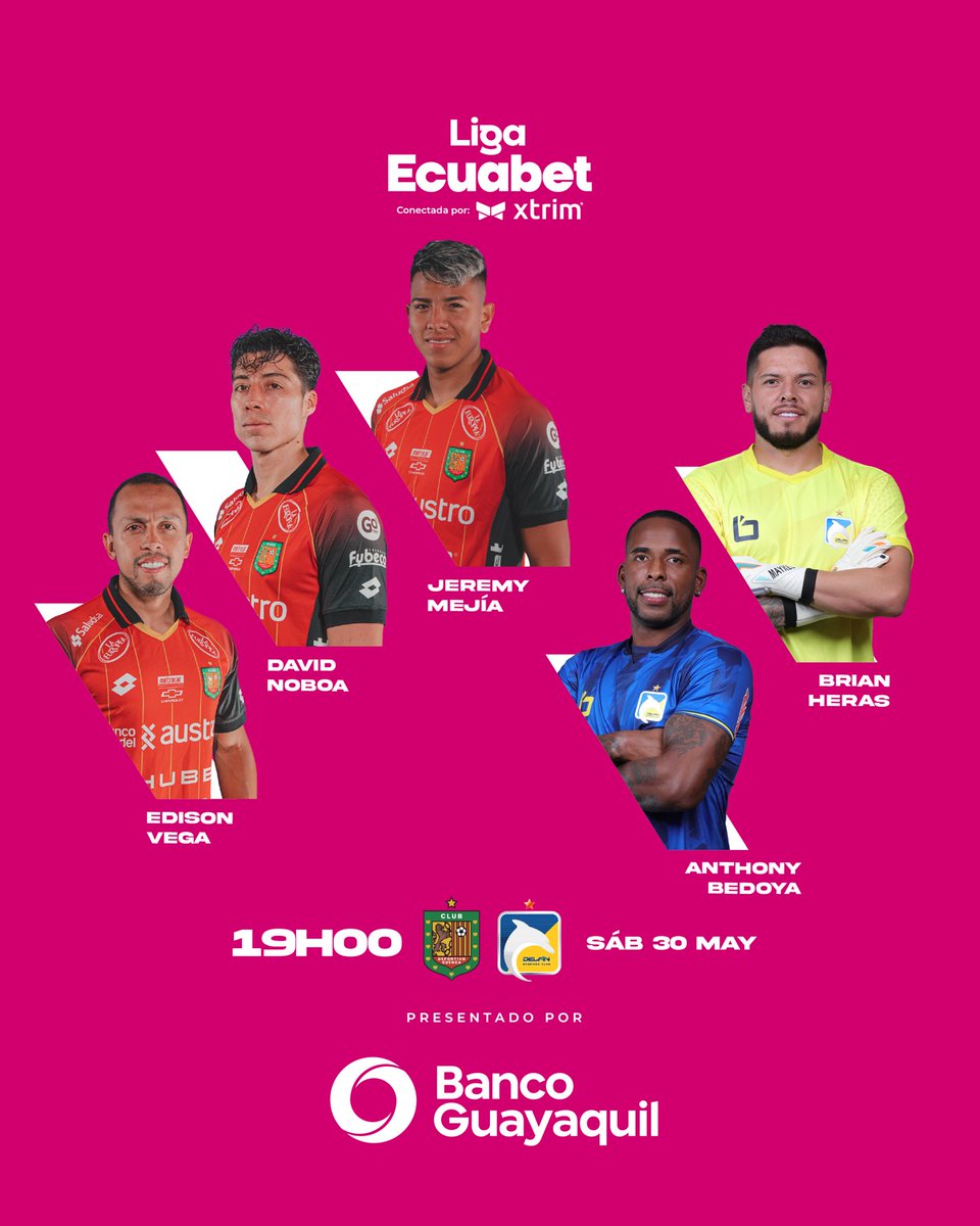 LigaEcuabetec's tweet photo. 📍#DatoDeColor presentado por @BancoGuayaquil 😎
Jugadores que vistieron las dos camisetas en la previa del partido entre @DCuencaOficial vs @DelfinSC 😜
¿Qué recuerdos tienes de estos jugadores? 🤔
#LigaEcuabetConectadaPorXtrim #BancoGuayaquil 🇪🇨💯 https://t.co/7vjquwOXwR