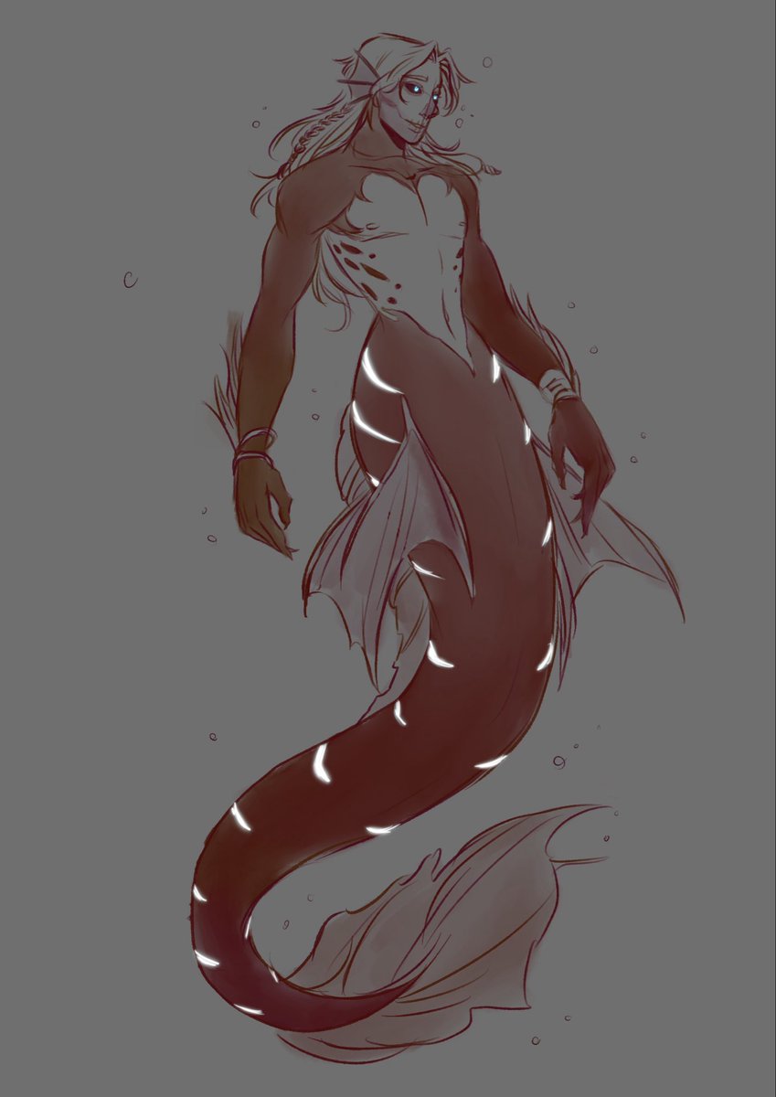 saltyshrimpzz's tweet photo. I still hear him singing…
He calls to me upon the waves,
I want to be cradled by the sea,
So I can be with my beloved forevermore.
#dispatchoc #mermay 

Phobos as a siren~ https://t.co/34dIlpMHph