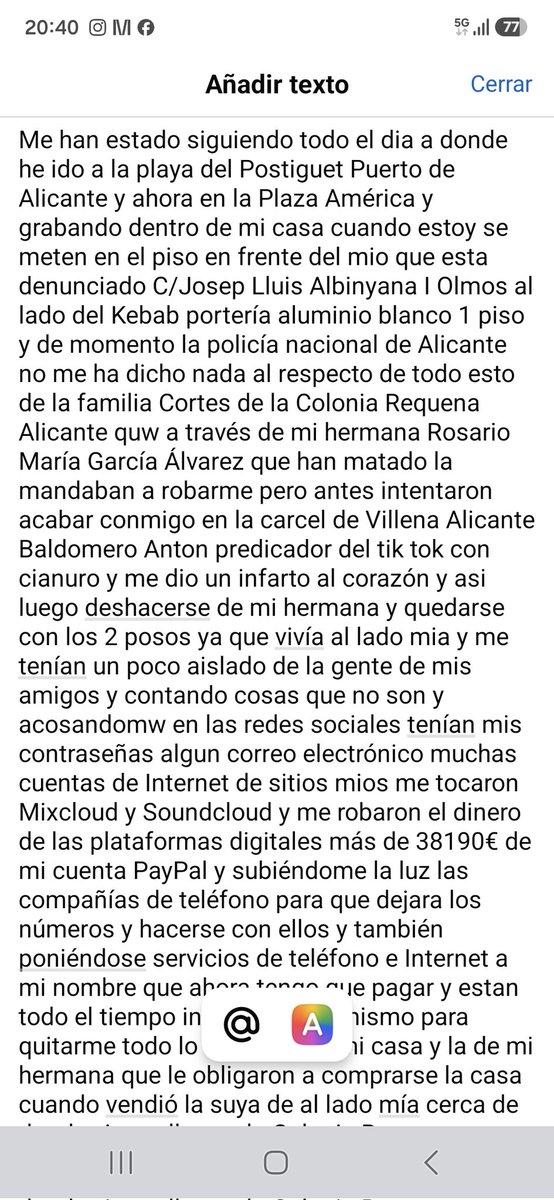 jerofasion4's tweet photo. Me han estado siguiendo todo el dia a donde he ido a la playa del Postiguet Puerto de Alicante y ahora en la Plaza América y grabando dentro de mi casa cuando estoy se meten en el piso en frente del mio que esta denunciado C/Josep Lluis Albinyana I Olmos al lado del Kebab porterí https://t.co/FdoC0H6W5U