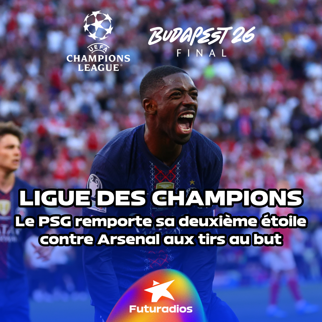 futuradios's tweet photo. Après un match à rallonge, le Paris Saint-Germain fait un back-to-back et remporte sa deuxième étoile de Ligue des Champions aux tirs au but. #PSGARS #TeamPSG #UCL #ParisEstMagique #IciCestParis #PSG https://t.co/2VRbWQIvC9