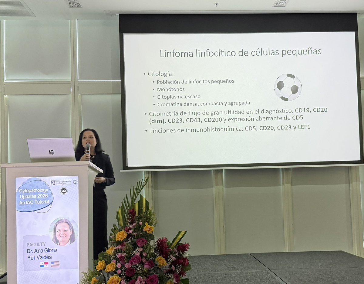 AshishC97225686's tweet photo. Dr Ana Yuil provides a comprehensive and clear overview of the challenging field of lymph node cytology at the IAC tutorial in Panama City @ana_yuil @IACytology https://t.co/bSmossgX02