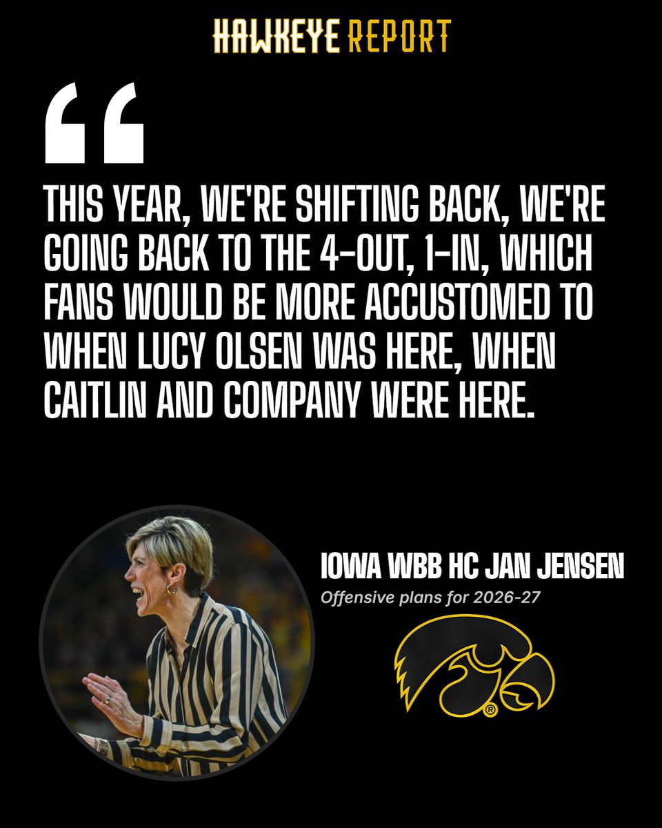 HuesmannKyle's tweet photo. NEW: "That was the plan all along", Hawkeyes set to go back to the 4-out, 1-in offense

Last year's switch to the high-low offense was a necessary move, but now, the roster is built to go back to a more familiar system.

MORE🏀: https://t.co/zZMoza9LRe https://t.co/Ca2EG7qtRz