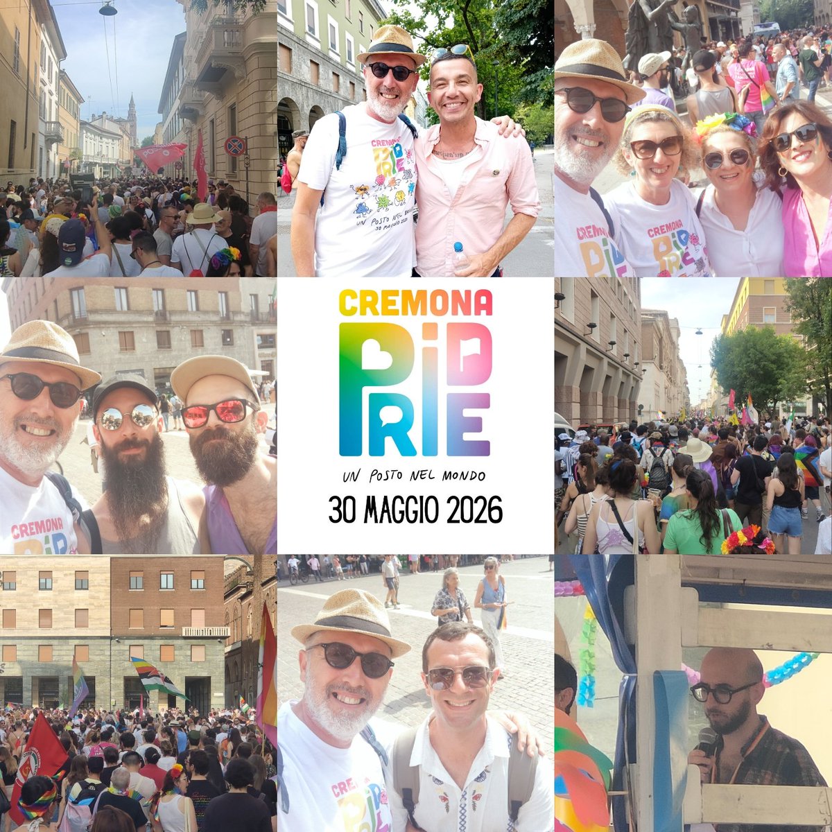 Bennoide's tweet photo. Una pacifica e variopinta marea di bella gente. 
In cerca di un posto in quel mondo che, ancora troppo spesso, discrimina, offende, umilia.
#pride #cremonapride #cremona https://t.co/Upil7gkOzD