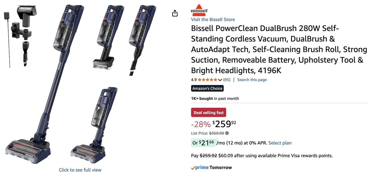 HoomanDeals's tweet photo. #AD $259.92 - BISSELL POWERCLEAN DUALBRUSH 280W SELF-STANDING CORDLESS VACUUM  

Normally $359.99 #AmazonPartner 

https://t.co/eektv887NL https://t.co/JQUKv3ShRk