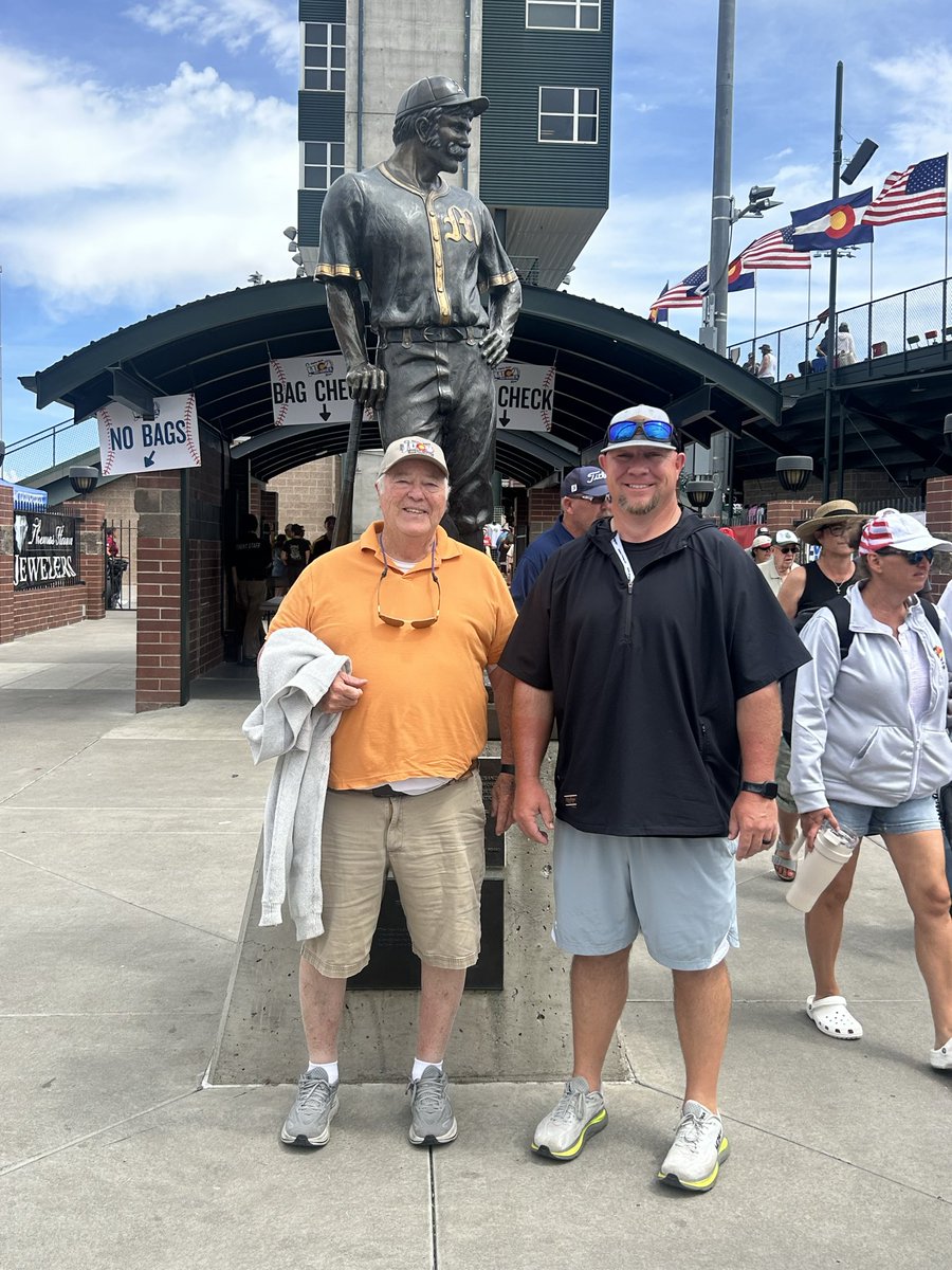 Dustin30041's tweet photo. 26 years after an amazing run to a 2nd place finish with @MotlowBaseball in the @JUCOWorldSeries it was special to return to Suplizio Field with Coach Rhoton and my son for a few days. Great baseball and hope to be back soon! https://t.co/Wa7hCKxIDn