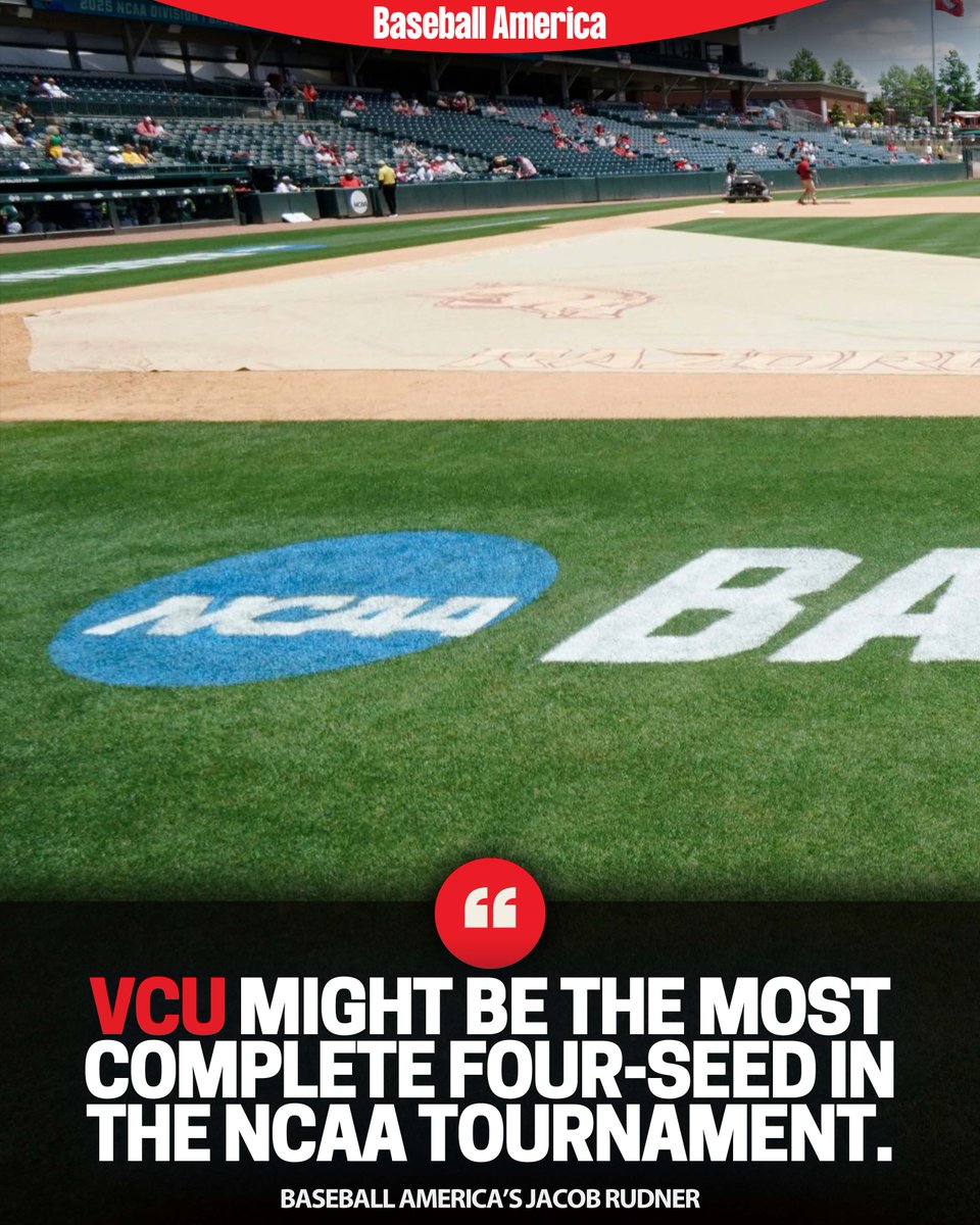 BaseballAmerica's tweet photo. VCU just knocked Tennessee out of the tournament 😳

@JacobRudner was high on the Rams heading into the weekend ⤵️ https://t.co/66KJalYMlu