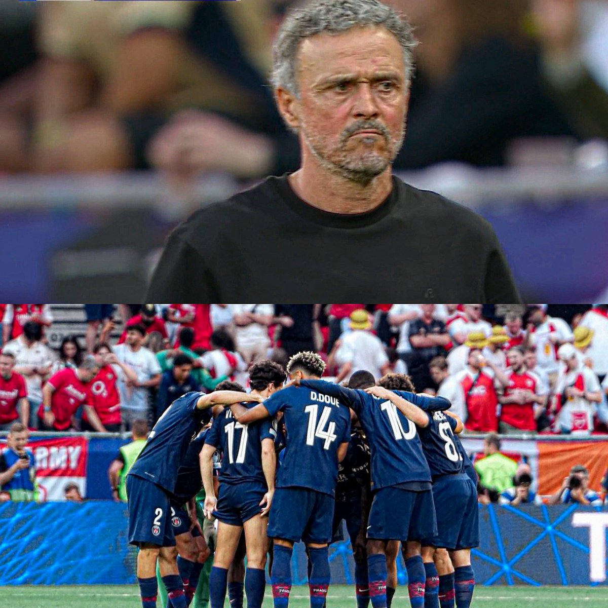 Juezcentral's tweet photo. Otra vez. Campeones de Europa por segundo año consecutivo. 

Por allí pasaron Ancelotti, Ibra, Di María, Neymar, Messi, Mbappé y nunca pudieron ganarla.

Se fueron, llegó Luis Enrique y dominan Europa. Equipazo. https://t.co/4VQWmFSG42