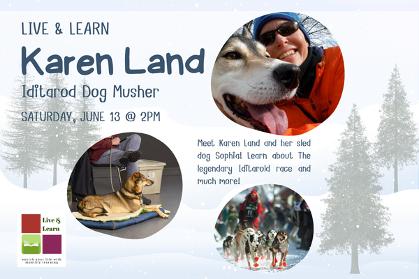 WaukonLibrary's tweet photo. 🐾 Meet a real Iditarod musher @ RML!
Join us June 13 at 2pm for an unforgettable program with Karen Land. Meet her sled dog Sophia, see real racing gear, &amp; learn about the legendary Iditarod Trail Sled Dog Race!
Perfect for all ages—don’t miss it! https://t.co/TeOHOEAHH8 https://t.co/WRbOYMXYCW