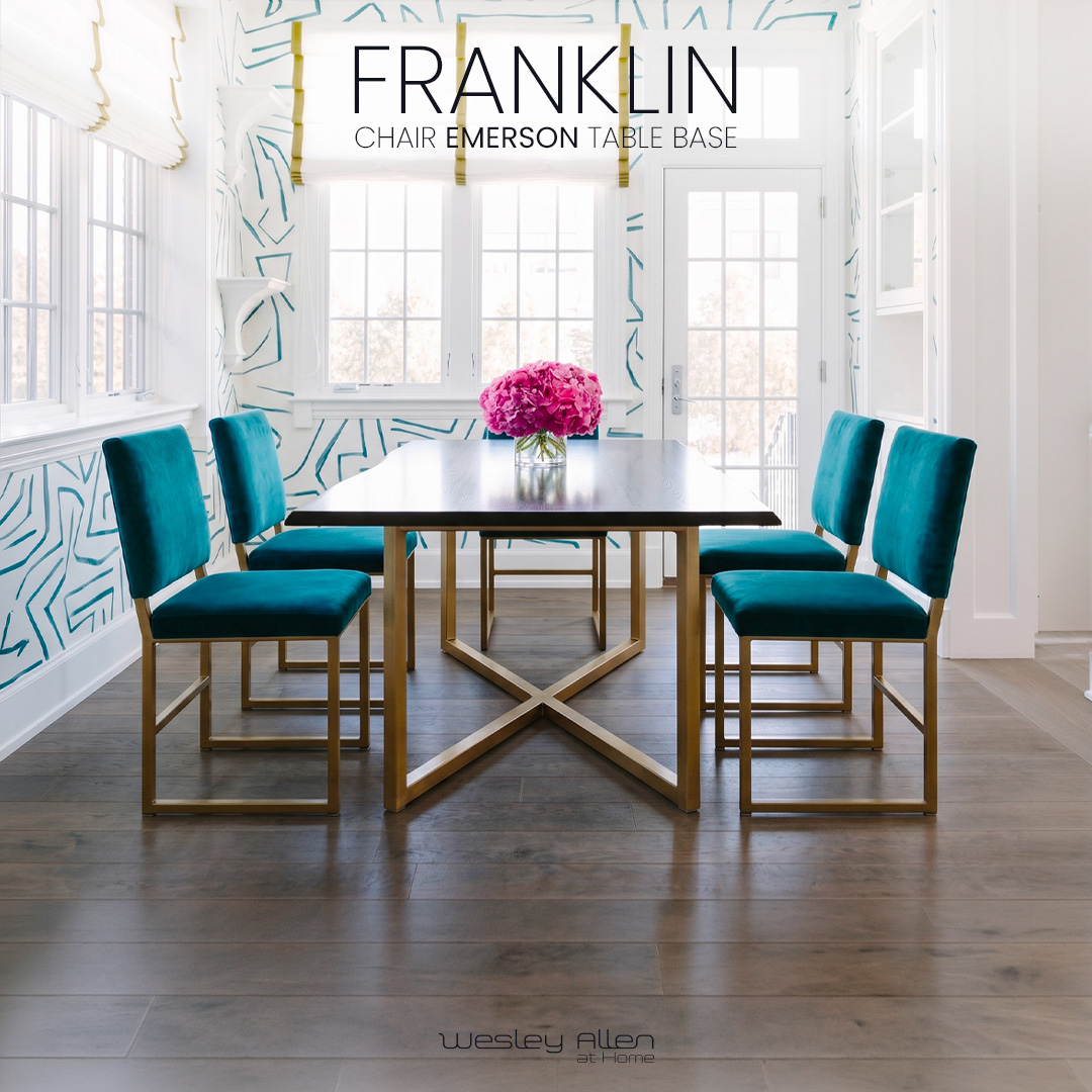 WesleyAllenInc's tweet photo. Pair the sleek Franklin Chair w/the Emerson Table for a dining set that transcends trends. W/31 iron finishes &amp; 60+ upholstery options, your new dining room starts here: https://t.co/eFXs0vobKJ 
#WesleyAllen #InteriorDesign #CustomFurniture #ModernHome #DiningRoom https://t.co/KN2HuRBj08