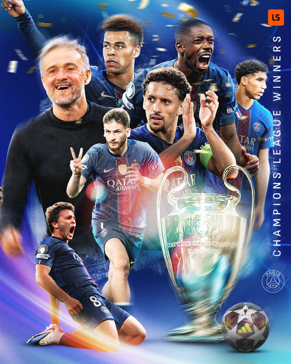 livescore's tweet photo. PSG ARE CHAMPIONS LEAGUE WINNERS 𝑨𝑮𝑨𝑰𝑵 🏆🇫🇷 https://t.co/hzclyJcOVZ