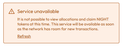 ADAFarmio's tweet photo. been a while since i tried to redeem my $night 

The first time I tried it showed me all the correct amounts, but the transaction failed and I couldn't retry. now one wallet doesn't show any earnings and the other shows me this message: https://t.co/uEEing1UGz