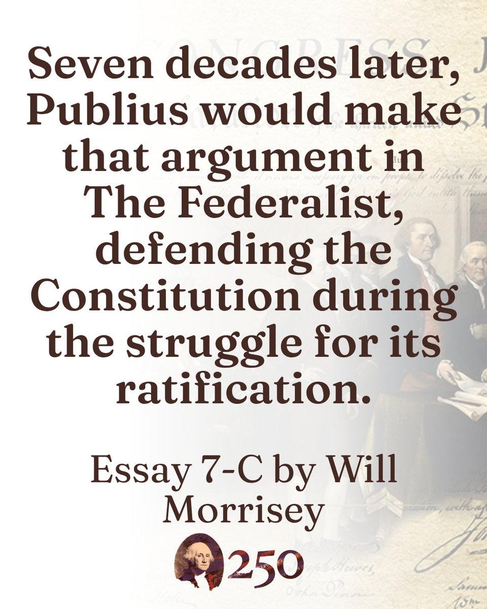 ConstitutingUSA's tweet photo. "The Northwest Ordinance and Founding Documents" 🇺🇸📜
Check out our latest essay now!

Author: Will Morrisey, Professor Emeritus of Politics at Hillsdale College
Constituting America's 15th Online Study:

Consent of the Governed: Celebrating America's 250th of the Declaration of Independence
"Religion, morality, and knowledge being necessary to good government and the happiness of mankind, schools and the means of education shall forever be encouraged."
— The Northwest Ordinance, 1787

Rome built an empire through conquest and collapsed under its own tyranny. America chose a different path. Morrisey traces how the Northwest Ordinance answered Montesquieu's great warning — creating an "empire of liberty" that expanded self-government westward rather than imposing colonial rule.

📌 Learn more and enjoy today's essay here: https://t.co/V1cH4Qd07i

#America250 #Freedom250 #NorthwestOrdinance #FoundingFathers #USHistory #ConsentOfTheGoverned #AmericanFounding #Constitution