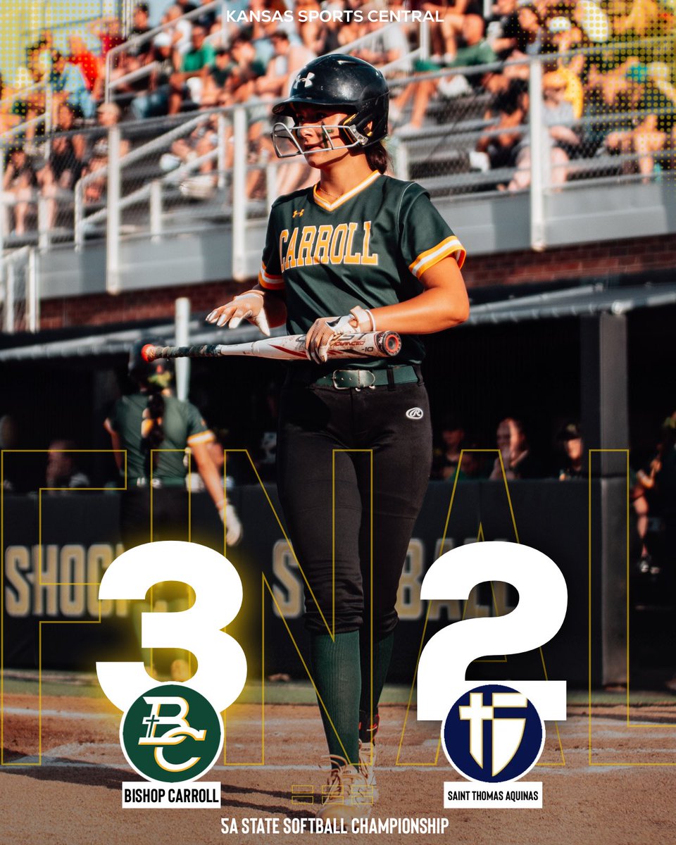 KSSCentral's tweet photo. GOLDEN EAGLES ARE STATE CHAMPS 🏆🥎

Bishop Carroll takes down Saint Thomas Aquinas to win the 5A State Softball Championship. https://t.co/JmbHTcQnOs