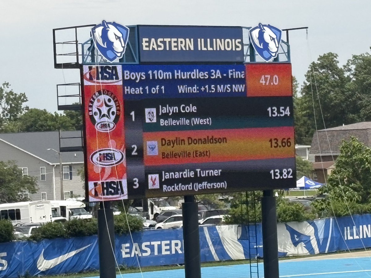 BTHSEastLancers's tweet photo. Daylin Donaldson runs a personal best in the 110mH and finishes 2nd in the state!! Both he and the 1st place finisher from West broke the previous state record in the race! https://t.co/wOt0zpaKtP