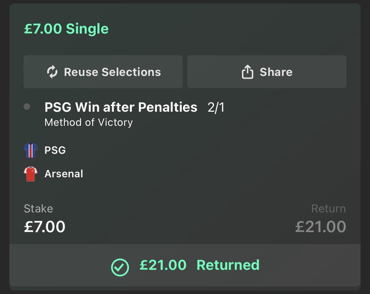 iStemo_'s tweet photo. @A6788C Cheers bud lol took £20 from the £5er and shoved the last £7 on psg pens 😂 https://t.co/hd1bkENUT7