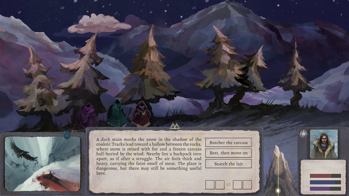 HouseOfMorok's tweet photo. @IndieGameJoe Hi @IndieGameJoe, Happy #ScreenshotSaturday!

We're developing a narrative-driven horror game where every choice shapes your climb. Manage resources, lead your party, and face a mystical mountain that may grant your wish - or consume you.

More about game:
https://t.co/n2DXfyjih4 https://t.co/IwpYtOP29Q