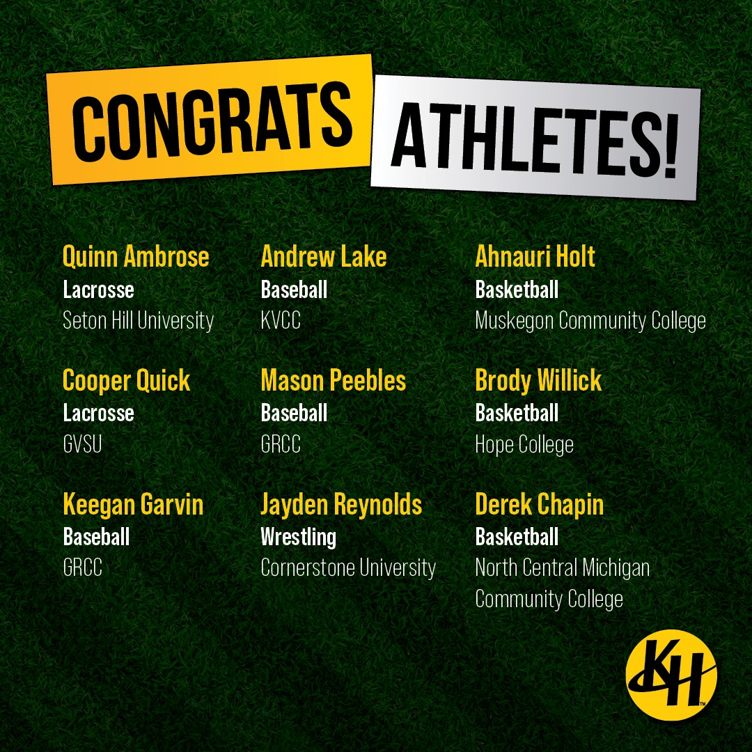 KenowaHills's tweet photo. Congratulations to our KH Athletic Booster Scholarship Recipients, and to those who are continuing their athletic careers. 👏 https://t.co/uDXJ9sZLwA
