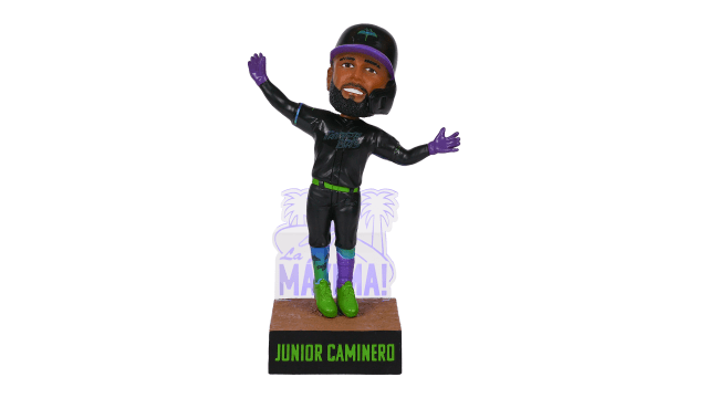 BobbleheadBets's tweet photo. Junior Caminero hit a 417-foot home run during his first-ever bobblehead giveaway last season and has a chance to do it again this afternoon vs Reid Detmers and the #Angels.

The #Rays are giving away a Caminero City Connect #bobblehead to the first 10,000 fans at today's game! https://t.co/eVt1qcr8Ka