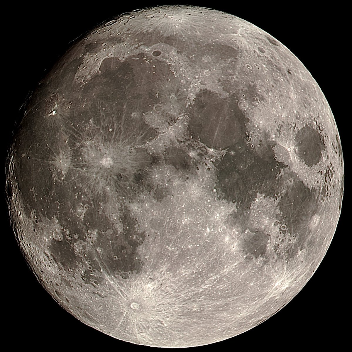 DanielFVigil's tweet photo. What do you do when it is a clear night, the moon is at 98% full, and you are an astrophotographer. You image the moon! This is a stack using the planet live stacking of Sharpcap. Askar V at 600mm, Svbony SC571CC, and SV240 filter. Switched to M13 for the rest of the night. https://t.co/wAQDmFVKfk