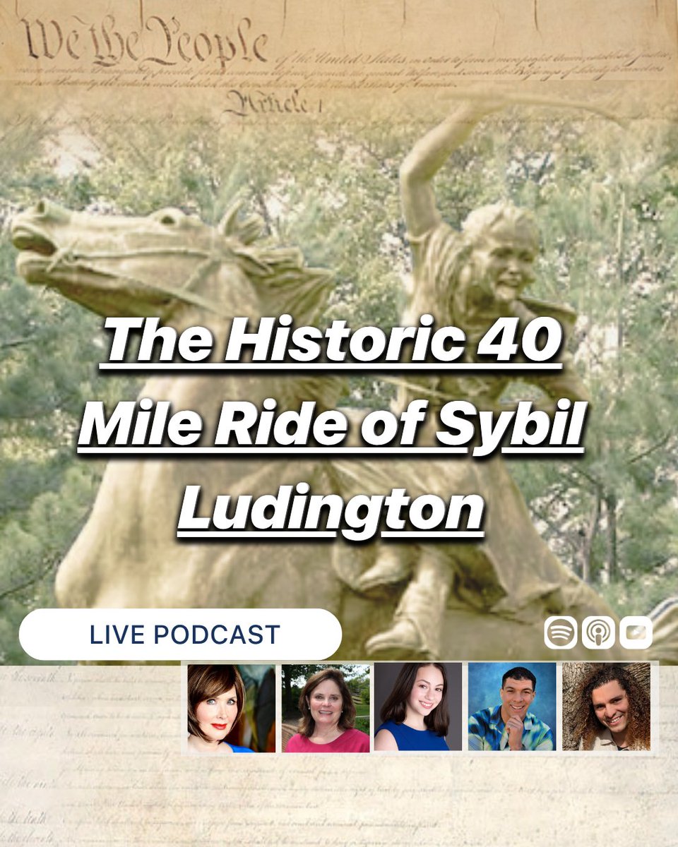 ConstitutingUSA's tweet photo. 🇺🇸 Tuesday on Constitutional Chats!: The Historic 40 Mile Ride of Sybil Ludington 🐎
One stormy night in 1777, a teenage girl mounted her horse and rode into the darkness. What was her mission? And how did her daring midnight ride help support the American cause during the Revolution?

Join us this week as we explore the story of **Sybil Ludington** and the history behind her legendary 40-mile ride. Discover the courage, determination, and patriotism that made her one of the most fascinating young figures of the Revolutionary era.

🎙️ Join us live Tuesday, June 2 at 2 PM ET — ask your questions in the chat!

Learn more: https://t.co/Caf9FvxWHm

 #America250 #Freedom250 #AmericanRevolution #AmericanHistory #CivicEducation #Liberty #Freedom