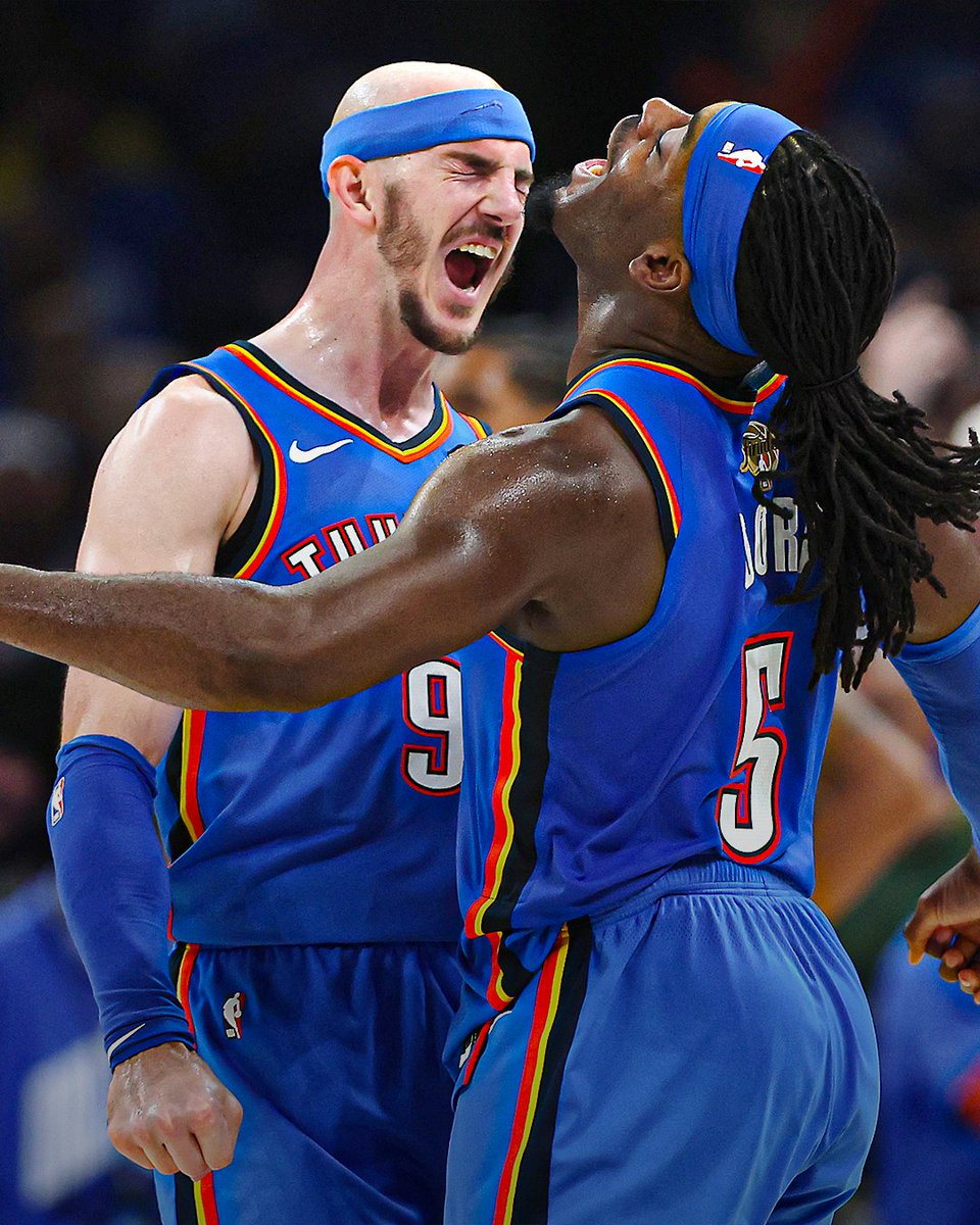 NBABrasil's tweet photo. A última vez em que o Thunder foi para as Finals foi na Temporada passada, e os atuais campeões estão em busca do 2º título consecutivo. 🤩🏆 (1/2)

#NBAPlayoffs #MMNBA #NBAHistory https://t.co/Lw2PJ9bMqS