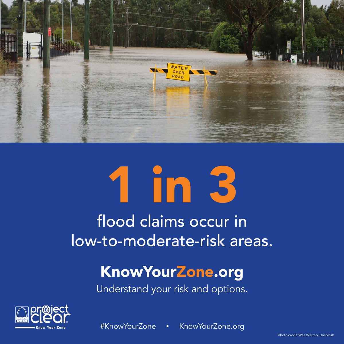 MSDProjectClear's tweet photo. Did you know that 1 in 3 flood insurance claims comes from low to moderate-risk areas?

Flooding can happen anywhere. Knowing your flood zone can help you prepare and protect your home.

Visit https://t.co/TQuaYojLvb to learn more. https://t.co/sWYAzjXE1H