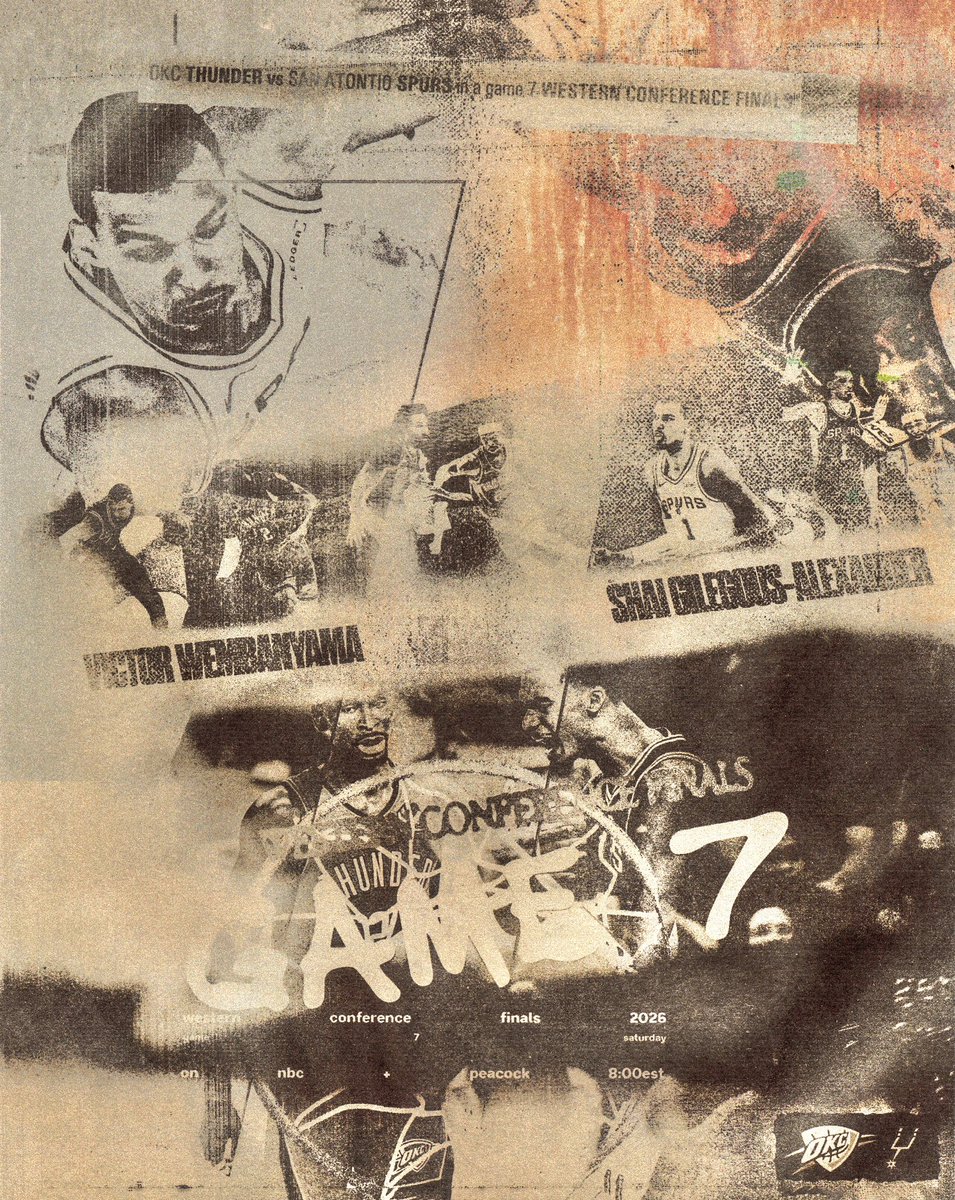 gvmini's tweet photo. thunder vs. spurs assorted game 7 posters 🏀 https://t.co/nTPQxPeoME