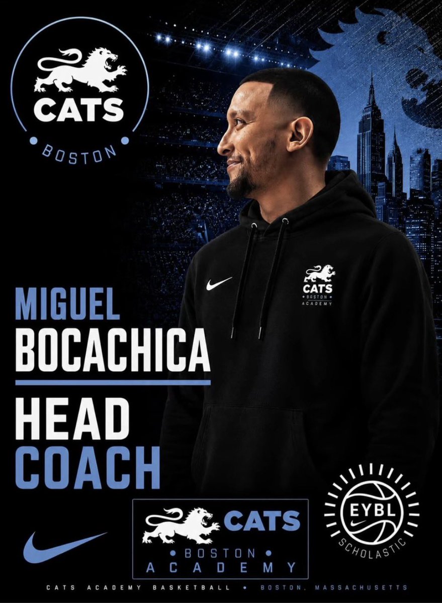 richflanagan33's tweet photo. Former @BurrsBasketball HC Miguel Bocachica (@coachboc) has been named the new head coach at @CATSBoston. 

He was most recently HC of the City Reapers in @OvertimeElite. Bocachica led @WCPrep to an 84-82 overall record and two PIAA Class 3A titles in seven seasons https://t.co/y01fplGSYF