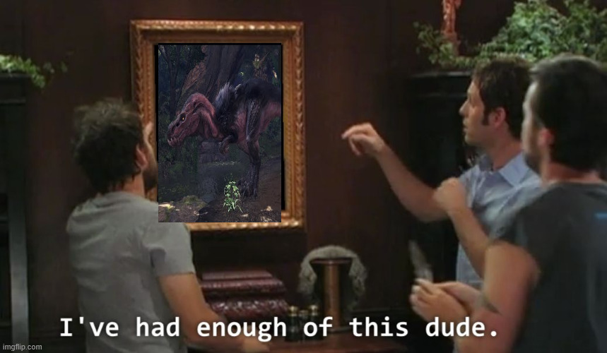 crowmunist's tweet photo. my current mh world experience, summarized https://t.co/cGlcjx1Ewb