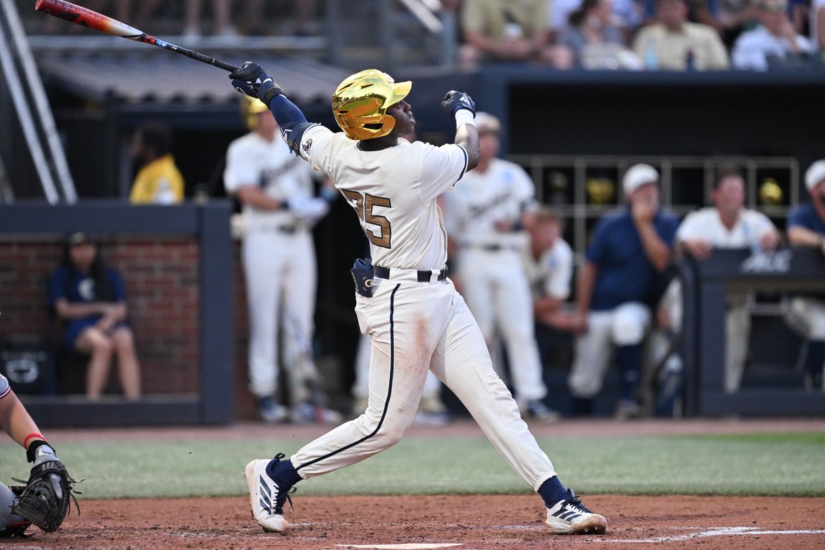 GTBaseball's tweet photo. Vahn Lackey has hit 2 HRs this regional for a combined 9⃣2⃣4⃣ FEET 😳

456 yesterday, 468 today.

#StingEm🐝 x #NoFinishLine https://t.co/C3OPVpZSTx