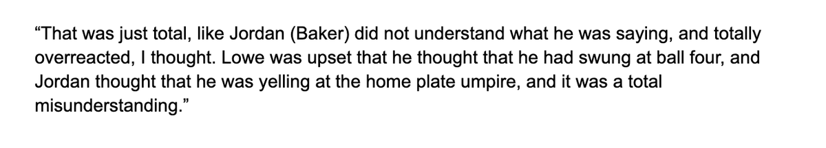 AidenStepansky's tweet photo. I asked Don Kelly what the explanation was on Brandon Lowe's first ejection: https://t.co/BqtUq09B7n