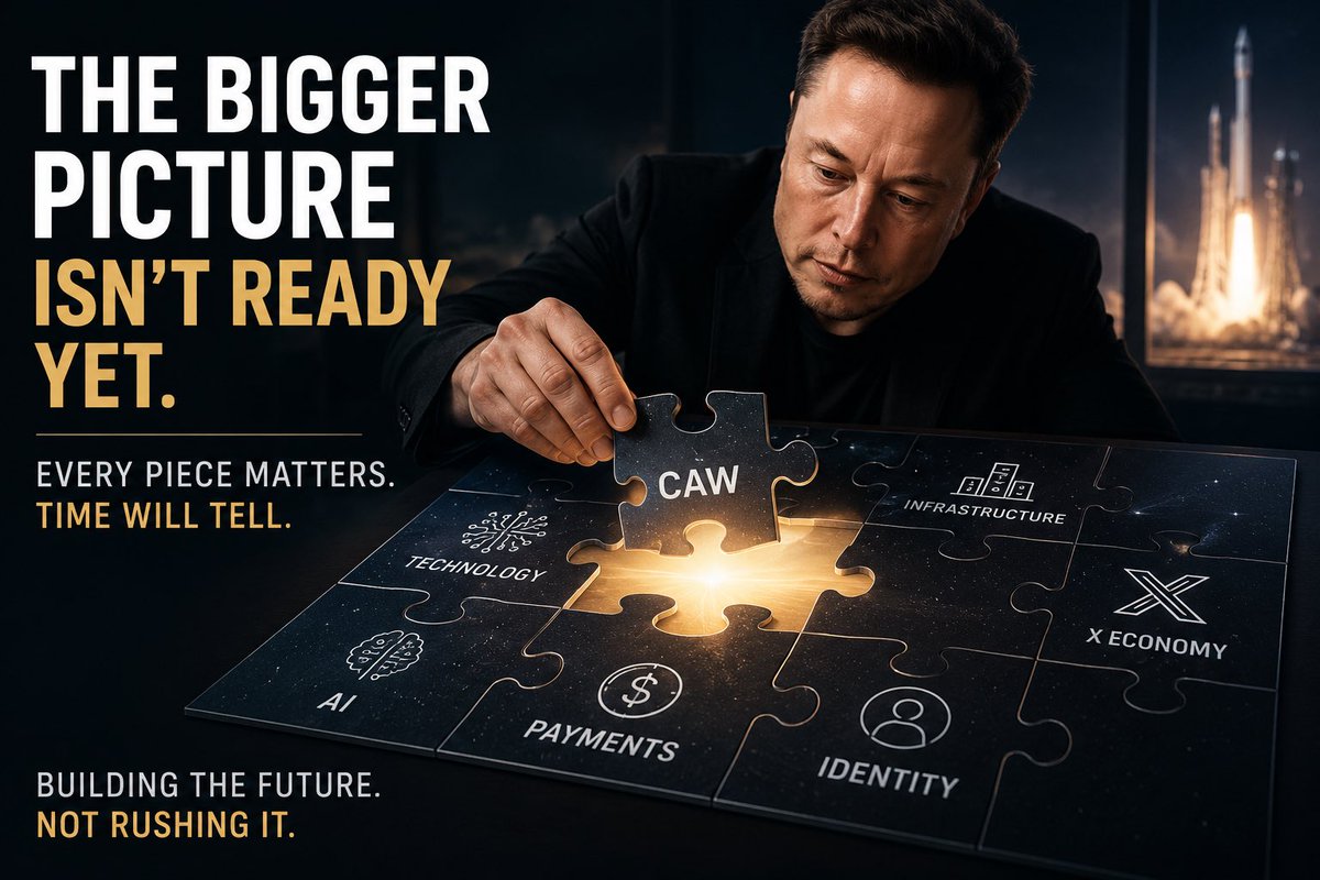 cawdecoded's tweet photo. Most people still think CAW is “just a meme.”

But I think many are completely misunderstanding the timeline.

A Hunters Dream was deployed back in 2022.

And for almost 4 years now, people have mostly focused on surface-level things:

“Maybe this date means something.”
“Maybe this follower count is a signal.”
“Maybe this number connects to Elon.”

Meanwhile, many outsiders simply called it:

-a scam
-a meme coin
-another speculation token

But here is the problem:

People are trying to judge a long-term infrastructure vision using short-term market logic.

Look at Elon Musk himself.

Almost every major thing he builds takes years before the public fully understands it.

SpaceX was not “go to Mars tomorrow.”

First:
-build rockets
-build reusable systems
-build launch infrastructure
-build Starlink
-build cash flow

Now:
-the Moon
-lunar bases
-Mars preparation

It is a staged process.

Same with:

-Neuralink
-Tesla Optimus
-Tesla, Inc. AI systems

Most of these projects are still incomplete.

Not because they failed.

Because the world itself is not fully ready yet.

This is how Elon tends to build:

Step 1:
Create products society can adopt now.

Step 2:
Generate massive cash flow.

Step 3:
Use that foundation to slowly assemble the larger system.

Most people only see Step 1.

Very few can see the final structure.

And I think the same mistake is happening with CAW.

People expect instant adoption.

Instant integration.

Instant “announcement.”

But if something is truly meant to become infrastructure, timing matters more than hype.

The technology stack itself must mature first:

-wallet abstraction
-gasless UX
-account abstraction
-cross-chain messaging
-AI-native interaction
-username-based identity

Only recently have these pieces started becoming realistic.

Even X Corp. itself appears delayed.

Remember:

X Money was originally expected much earlier.

Linda Yaccarino and Elon both discussed launches around 2025.

Even public roadmap expectations pointed toward early 2026.

It is now June 2026.

Still no full release.

But honestly?

That is very normal for Elon.

Historically, he almost never delivers on the original timeline.

Tesla.
SpaceX.
Starship.
Full Self Driving.
Neuralink.

The pattern is always the same:

-delay
-build more infrastructure
-wait for technology maturity
-then suddenly accelerate

That is why I do not think CAW is something designed for immediate mainstream adoption.

I think it is something waiting for the surrounding infrastructure to finally become ready.

And once all the pieces align:

-identity
-payments
-AI
-wallet abstraction
-X economy
-cross-chain infrastructure

I believe that is when the real move begins.

Not before.

HODL🔥