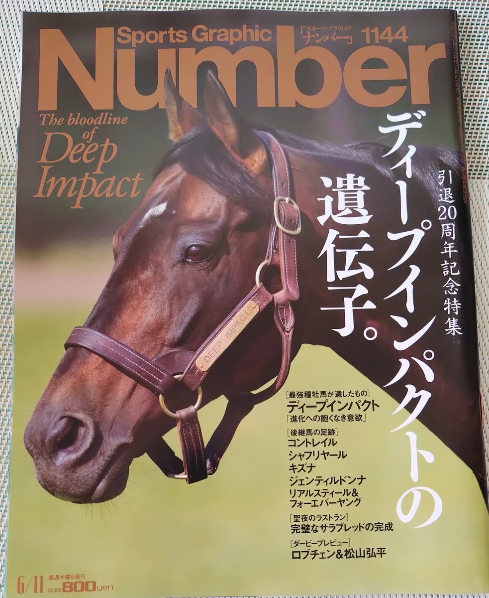 本日はダーのビー。 昨日買ってきたnumberでも眺めてディープ