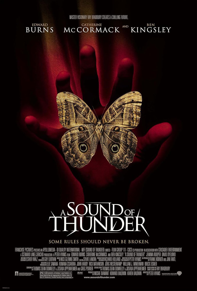 MAN140473's tweet photo. @RetroMoviesDB 1/2 Since my second favorite Time Travel Movie (Time After Time) has already been mentioned many times, here’s another one: A Sound of Thunder (2005), based on a short story by Ray Bradbury. The movie suffers from a low budget, the soundtrack is not very good, but the (…) https://t.co/CChTcgfyQQ
