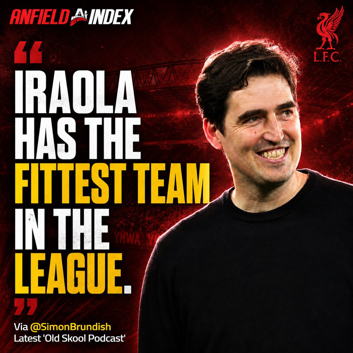 AnfieldIndex's tweet photo. @SimonBrundish: "Iraola has the fittest team in the league.”

“They do more high-speed running than anybody in the league.” https://t.co/DYakQ5X62O