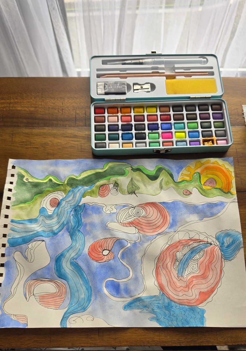 FireFlowSpirit's tweet photo. #WIP #art #artist #artistsoftwitter #unprocessed #watercolorpainting #watercolour
FANTASY LAND.
Done for today. I'll wrap it up tomorrow or at midnight 🤔🤪 https://t.co/lDjXPs1zRn