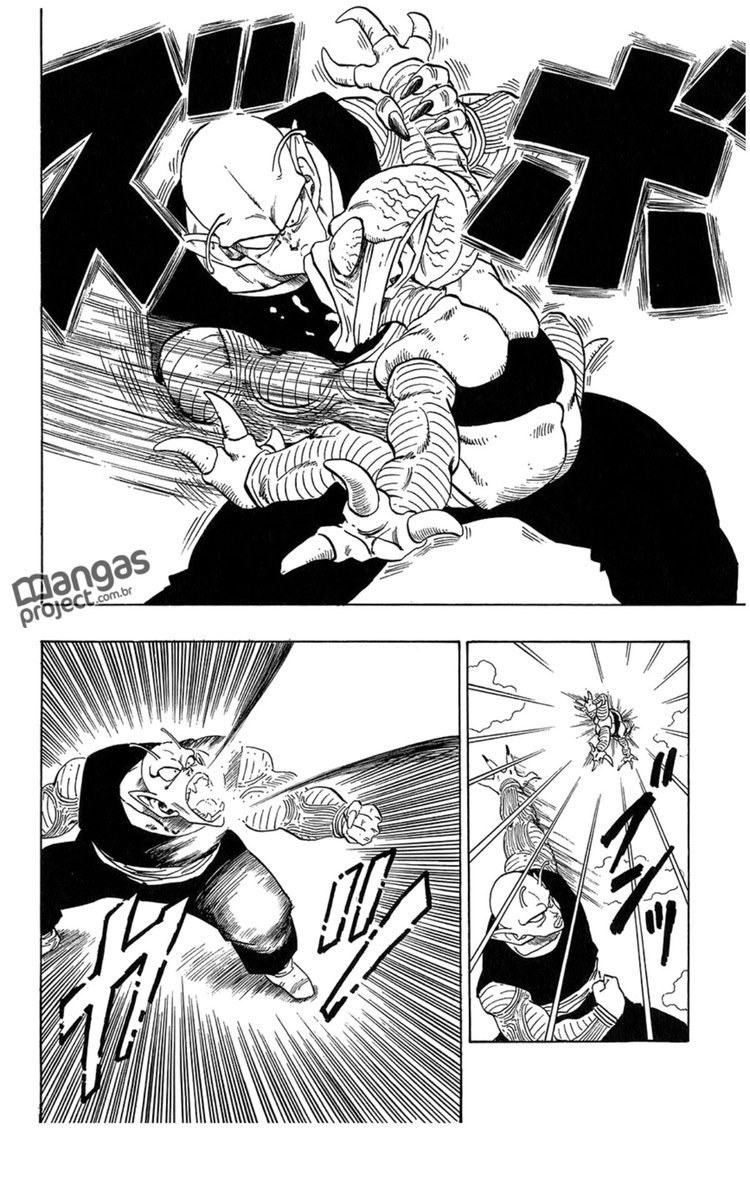 Sebasti78000637's tweet photo. Uma coisa que percebi de diferente entre o Toriyama e o Toyotaro é que o Toriyama gostava de deixar os personagens mais bem enquadrados nos painéis. Já o Toyotaro usa uma quantidade maior de quadros por página. https://t.co/fTOkomNOGo