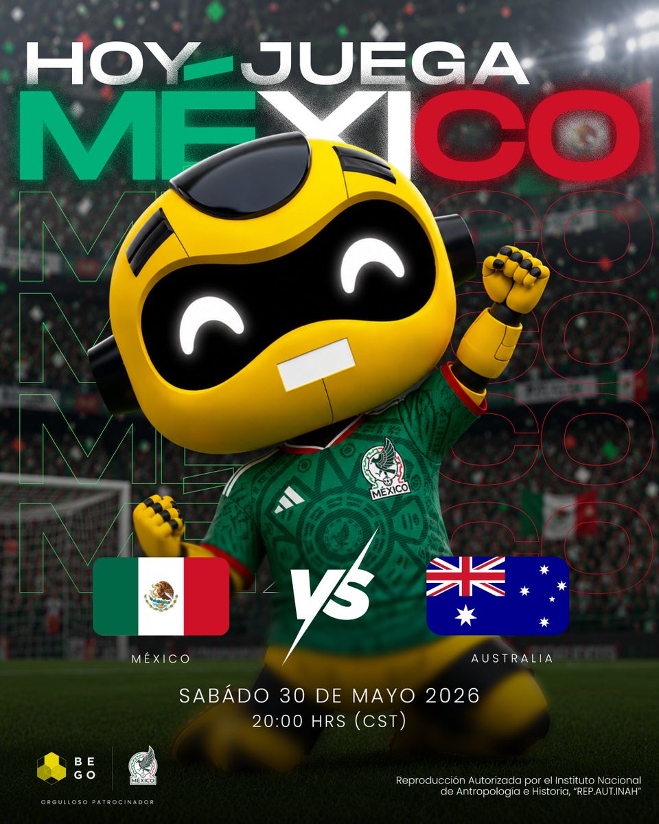 BeGoMx_'s tweet photo. Hoy juega nuestra Selección, nos unimos para apoyar con orgullo y pasión. ⚽🇲🇽

BeGo, orgulloso patrocinador de la Selección Nacional de México. 💛

#BeGoxMiSeleccion #MeLaRifo https://t.co/mN0BasjJdL