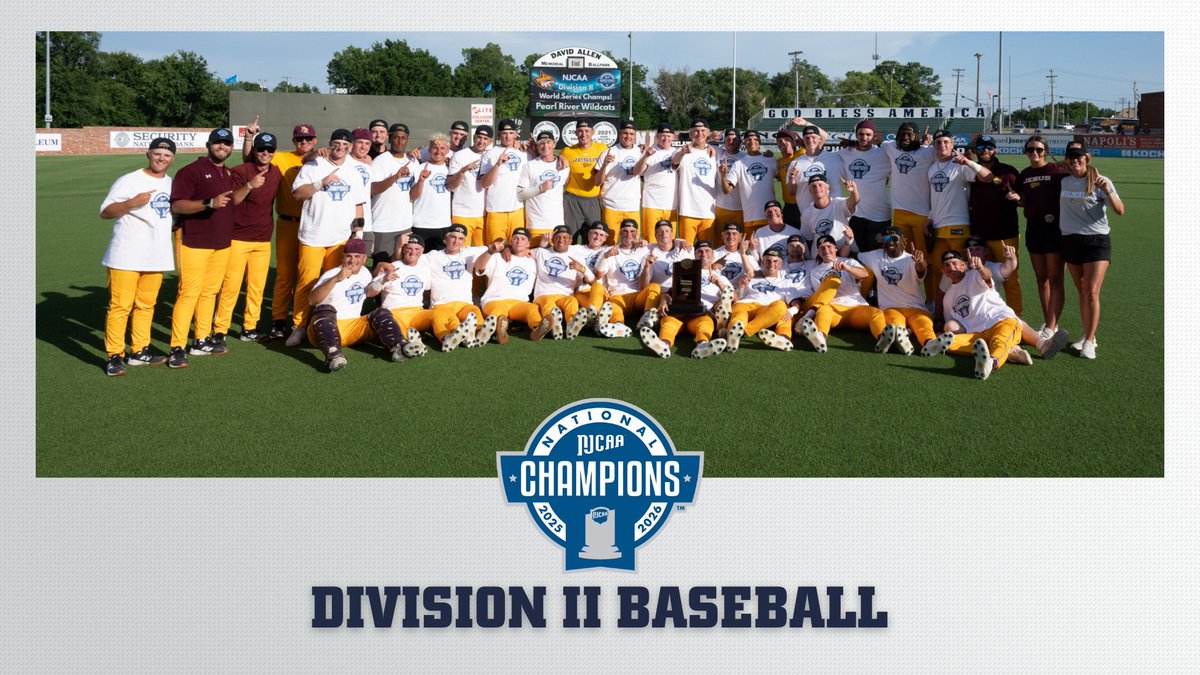 NJCAABaseball's tweet photo. 🏆✖️2⃣ Second Title for The Wildcats!

Pearl River is the 2026 #NJCAABaseball DII World Series Champions.

Full Recap⤵️
https://t.co/bUVrNSshlo https://t.co/N8Rk8D8vC3