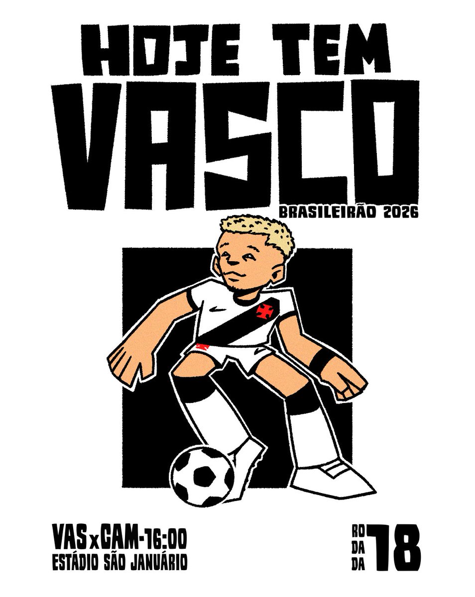 VascodaGama's tweet photo. 💢 HOJE TEM VASCO! 💢

🆚 Atlético-MG
🏆 Campeonato Brasileiro
🎯 18ª rodada
🏟️ São Januário
🕣 16h
📺 Amazon Prime
🎨 @vascomics 

#HojeTemVasco
#VascoDaGama https://t.co/HExPV68Myk