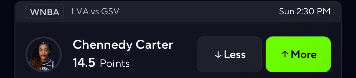 JBombDFS's tweet photo. POTD:

Chennedy Carter OVER 14.5 points

❤️ if tailing https://t.co/sJhw2G5lMo