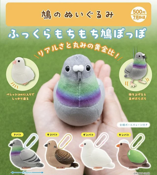 japancapsuletoy's tweet photo. 【鳩のぬいぐるみ】 
7月発売のガチャガチャ。 
https://t.co/7awByLmpQM #pr https://t.co/BXFvgxSl4l