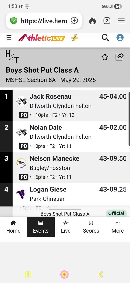 FarmerDaleNolan's tweet photo. Track Sections yesterday, I competed for shotput and discus.
I didn't make it for discus but I'm going to STATE for shotput with a PR 💥45.2 https://t.co/xFpsC2gl0Z